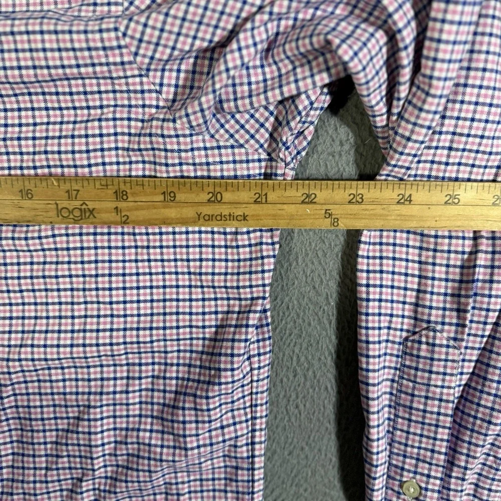 Polo Ralph Lauren Shirt Mens Size Medium Blue Pink Plaid Button‎ Down Flesh Pony